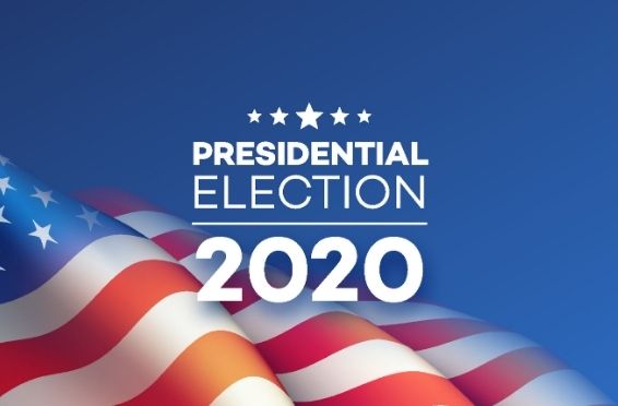 2020 presidential election banner and mental health on election day concept image